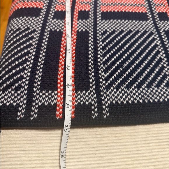 VENUS Blue and Red Sheath Dress Long Sleeve Mock Neck - Picture 5 of 8